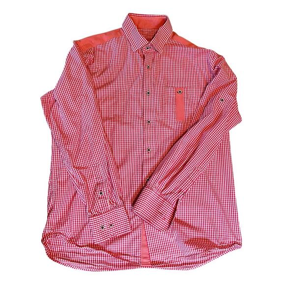 Visconti Men's Red/White Plaid Long Sleeve Button Down Shirt. Size Large - Picture 1 of 8